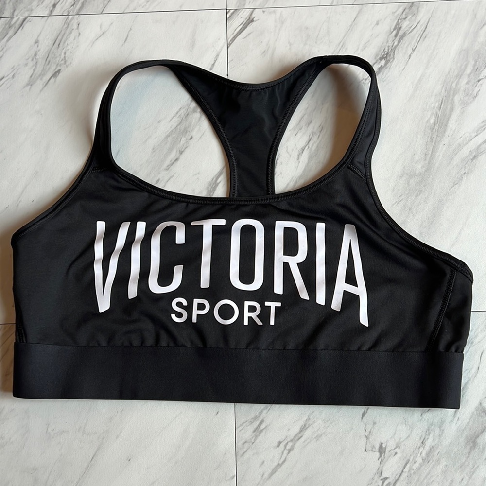 New Victoria’s Secret Sport Sport Bra black white logo XL